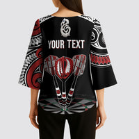 New Zealand Darts Personalized Hei Manaia Kimono Sleeve Blouse Classic Kowhaiwhai LT7 - Polynesian Pride