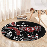 New Zealand Darts Personalized Hei Manaia Round Carpet Classic Kowhaiwhai LT7 - Polynesian Pride