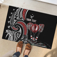 New Zealand Darts Personalized Hei Manaia Rubber Doormat Classic Kowhaiwhai LT7 - Polynesian Pride