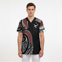 New Zealand Darts Personalized Hei Manaia Scrub Top Classic Kowhaiwhai LT7 - Polynesian Pride