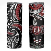 New Zealand Darts Hei Manaia Skinny Tumbler Classic Kowhaiwhai LT7 Black - Polynesian Pride