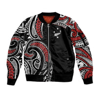 New Zealand Darts Personalized Hei Manaia Sleeve Zip Bomber Jacket Classic Kowhaiwhai LT7 Unisex Black - Polynesian Pride