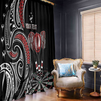 New Zealand Darts Personalized Hei Manaia Window Curtain Classic Kowhaiwhai LT7 - Polynesian Pride