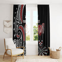 New Zealand Darts Personalized Hei Manaia Window Curtain Classic Kowhaiwhai LT7 - Polynesian Pride