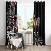 New Zealand Darts Personalized Hei Manaia Window Curtain Classic Kowhaiwhai LT7 - Polynesian Pride
