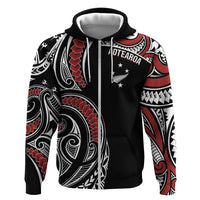New Zealand Darts Personalized Hei Manaia Zip Hoodie Classic Kowhaiwhai LT7 Zip Hoodie Black - Polynesian Pride