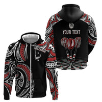 New Zealand Darts Personalized Hei Manaia Zip Hoodie Classic Kowhaiwhai LT7 - Polynesian Pride