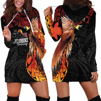 Papua New Guinea Personalised Hoodie Dress Grunge Style 49th Independence Anni LT7 - Polynesian Pride