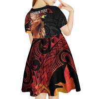 Papua New Guinea Personalised Kid Short Sleeve Dress Grunge Style 49th Independence Anni LT7 - Polynesian Pride