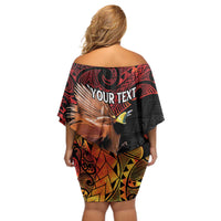 Papua New Guinea Personalised Off Shoulder Short Dress Grunge Style 49th Independence Anni LT7 - Polynesian Pride