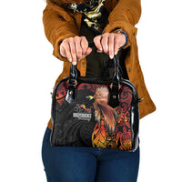 Papua New Guinea Shoulder Handbag Grunge Style 49th Independence Anni LT7 One Size Black Red - Polynesian Pride