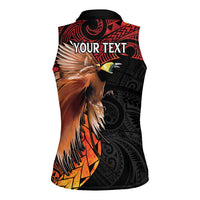 Papua New Guinea Personalised Women Sleeveless Polo Shirt Grunge Style 49th Independence Anni
