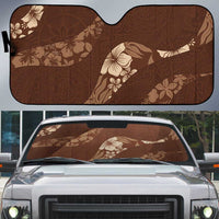 Aloha Hawaii Floral Tapa Auto Sun Shade Patchwork Mocha LT7 Mocha - Polynesian Pride