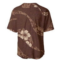 Aloha Hawaii Floral Tapa Baseball Jersey Patchwork Mocha - Polynesian Pride