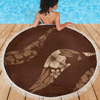 Aloha Hawaii Floral Tapa Beach Blanket Patchwork Mocha LT7 - Polynesian Pride