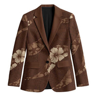 Aloha Hawaii Floral Tapa Blazer Patchwork Mocha - Polynesian Pride