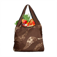 Aloha Hawaii Floral Tapa Grocery Bag Patchwork Mocha LT7 1-pack One Size Mocha - Polynesian Pride