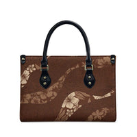 Aloha Hawaii Floral Tapa Leather Bag Patchwork Mocha - Polynesian Pride