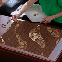 Aloha Hawaii Floral Tapa Puzzle Patchwork Mocha LT7 - Polynesian Pride