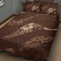 Aloha Hawaii Floral Tapa Quilt Bed Set Patchwork Mocha - Polynesian Pride