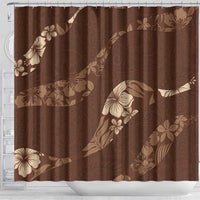 Aloha Hawaii Floral Tapa Shower Curtain Patchwork Mocha - Polynesian Pride
