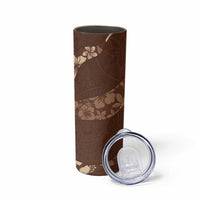 Aloha Hawaii Floral Tapa Skinny Tumbler Patchwork Mocha - Polynesian Pride