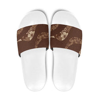 Aloha Hawaii Floral Tapa Slide Sandals Patchwork Mocha - Polynesian Pride