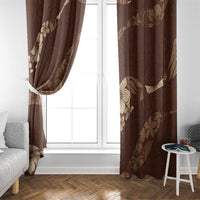 Aloha Hawaii Floral Tapa Window Curtain Patchwork Mocha - Polynesian Pride
