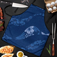 Aloha Hawaii Floral Tapa Apron Patchwork Navy LT7 Navy - Polynesian Pride
