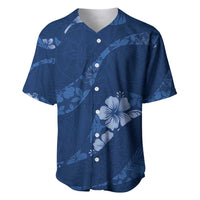 Aloha Hawaii Floral Tapa Baseball Jersey Patchwork Navy - Polynesian Pride