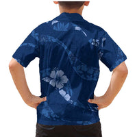 Aloha Hawaii Floral Tapa Family Matching Mermaid Dress and Hawaiian Shirt Patchwork Navy - Polynesian Pride