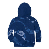 Aloha Hawaii Floral Tapa Kid Hoodie Patchwork Navy LT7 - Polynesian Pride