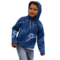 Aloha Hawaii Floral Tapa Kid Hoodie Patchwork Navy LT7 - Polynesian Pride