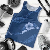 Aloha Hawaii Floral Tapa Men Tank Top Patchwork Navy LT7 - Polynesian Pride