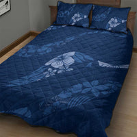 Aloha Hawaii Floral Tapa Quilt Bed Set Patchwork Navy - Polynesian Pride