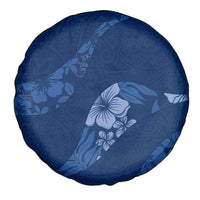 Aloha Hawaii Floral Tapa Spare Tire Cover Patchwork Navy - Polynesian Pride