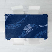 Aloha Hawaii Floral Tapa Tablecloth Patchwork Navy LT7 Navy - Polynesian Pride