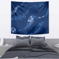 Aloha Hawaii Floral Tapa Tapestry Patchwork Navy - Polynesian Pride