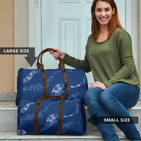 Aloha Hawaii Floral Tapa Travel Bag Patchwork Navy - Polynesian Pride