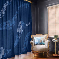 Aloha Hawaii Floral Tapa Window Curtain Patchwork Navy LT7 - Polynesian Pride