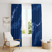 Aloha Hawaii Floral Tapa Window Curtain Patchwork Navy LT7 - Polynesian Pride