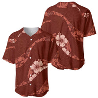 Aloha Hawaii Floral Tapa Baseball Jersey Patchwork Crimson - Polynesian Pride