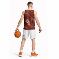 Aloha Hawaii Floral Tapa Basketball Jersey Patchwork Crimson LT7 - Polynesian Pride