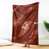 Aloha Hawaii Floral Tapa Blanket Patchwork Crimson - Polynesian Pride