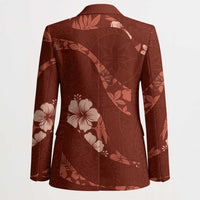 Aloha Hawaii Floral Tapa Blazer Patchwork Crimson - Polynesian Pride