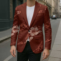 Aloha Hawaii Floral Tapa Blazer Patchwork Crimson - Polynesian Pride