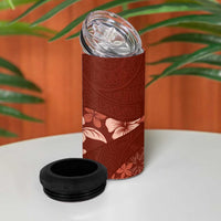 Aloha Hawaii Floral Tapa 4 in 1 Can Cooler Tumbler Patchwork Crimson - Polynesian Pride