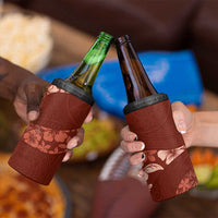 Aloha Hawaii Floral Tapa 4 in 1 Can Cooler Tumbler Patchwork Crimson - Polynesian Pride
