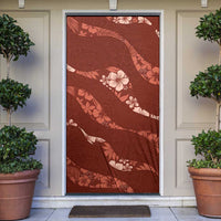 Aloha Hawaii Floral Tapa Door Cover Patchwork Crimson LT7 Crimson - Polynesian Pride