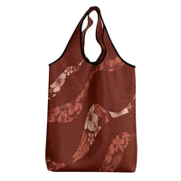 Aloha Hawaii Floral Tapa Grocery Bag Patchwork Crimson LT7 - Polynesian Pride